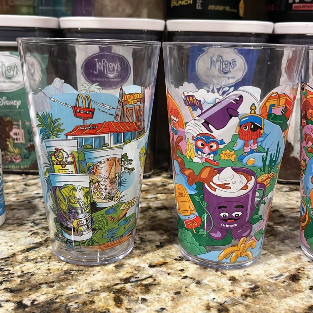 McDonald’s 2024 Collector Cups Grimace Minions Jurassic Nuggets Fry Guys Set - Picture 2 of 9